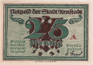 Arnstadt 25 Pf G-43.2 1921 VF A