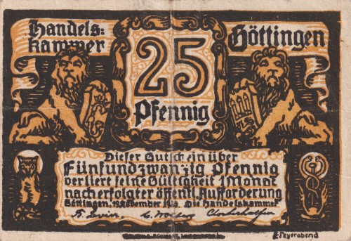 Gottingen 25 Pf G-G25.6 19.11.1920 VF A.jpg