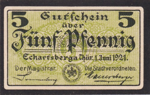 Eckartsberga Thur 5 Pf G-305.3 1.5.1921 aUNC A.jpg