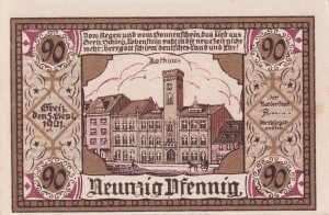 Greiz 90 Pf G-471.2 5.9.1921 aUNC 