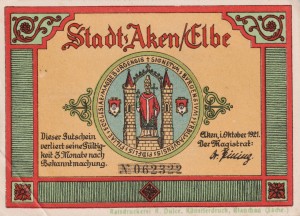 Aken 50 Pf G-8 10.1921 XF