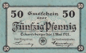 Eckartsberga Thur 50 Pf G-305.2 1.5.1921 XF