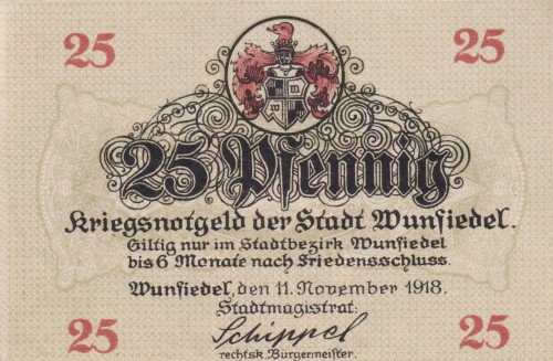Wunsiedel 25 Pf G-66.2b 11.11.1918 aUNC Turm mit Tor A.jpg