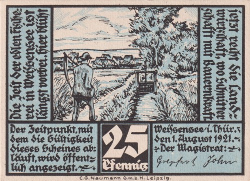 Weissensee i. Thur 25 Pf G-1404.1 1.8.1921 AUUNC A.jpg