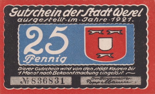 Wesel 25 Pf G-W31.5 1921 aUNC A.jpg