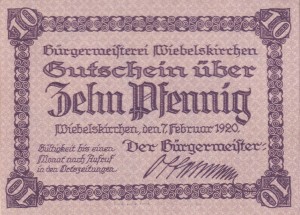 Wiebelskirchen 10 Pf G-W37.1a 7.2.1920 aUNC