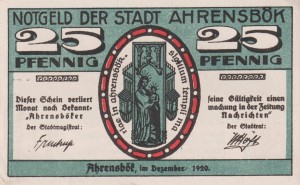 Ahrensbok 25 Pf G-6.1 12.1920 XF