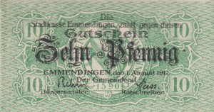 Emmendingen 10 Pf G-E17 1.8.1917 aUNC