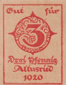 Altusried 3 Pf G-A12.3 1920 aUNC