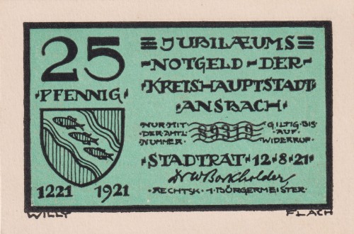 Ansbach 25 Pf G-35.1 12.8.1921 aUNC Aa.jpg