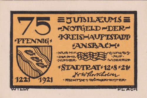 Ansbach 75 Pf G-35.1 12.8.1921 aUNC Aaa.jpg
