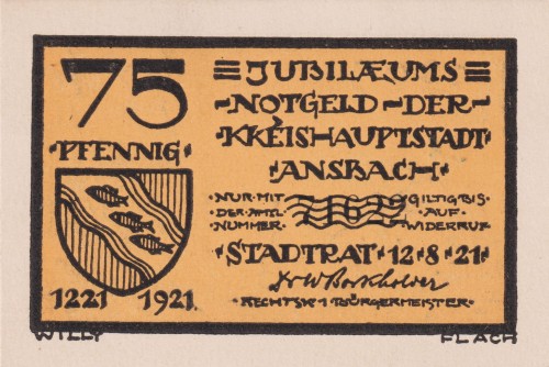 Ansbach 75 Pf G-35.1 12.8.1921 aUNC 1805 A.jpg