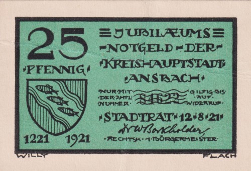 Ansbach 25 Pf G-35.1 12.8.1921 VF 1805 A.jpg