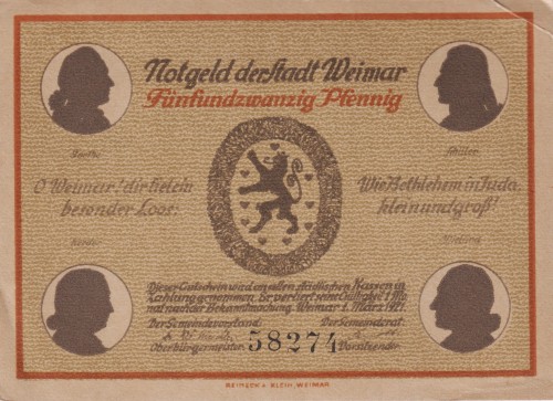 Weimar 25 Pf G-1398 1.3.1921 XF 3 das alte Theater A.jpg