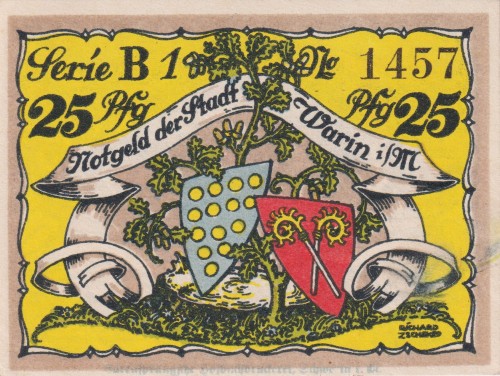 Warin 25 Pf G-1378.1a 1.3.1921 aUNC Serie B1 A.jpg