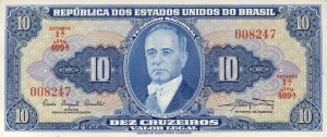 Brazylia  10 Cruzeiros P-167 1963 UNC