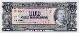 Boliwia 100 Bolivianos P-147 1945 UNC