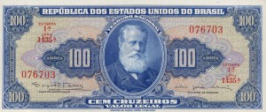 Brazylia  100 Cruzeiros P-170 1964 UNC