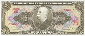 Brazylia 5 Cruzeiros P-176 1964  UNC