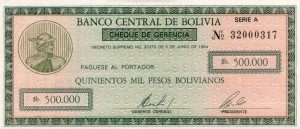 Boliwia 5 00 000 Bolivianos P-198 1984 UNC