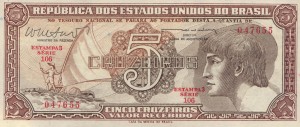 Brazylia 5 Cruzeiros P-166 1961-62 UNC