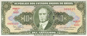 Brazylia 1 Centavos on 10 Cruzeiros 1966 P-183  UNC