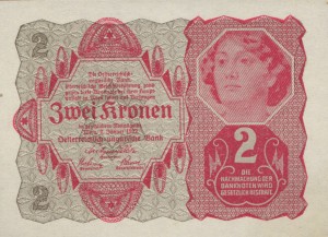 Austria 2 Kronen 1922 P-74 Stan UNC 