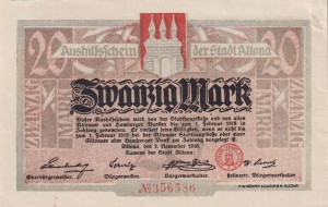 Altona 20 Marek 2.11.1918 G-09. AU/UNC