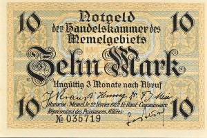 Memel 10 Mark P-5 1922 PMG64