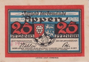 Appen 25 Pf Von der Woge G-39.2.2 UNC-