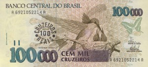 Brazylia 100 Cruzeiros P-238 1993 UNC