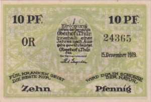 Oberhof 10 Pf 1919 G-996.3 UNC