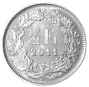 Szwajcaria 1/2 Franka KM 23a. 2008 UNC