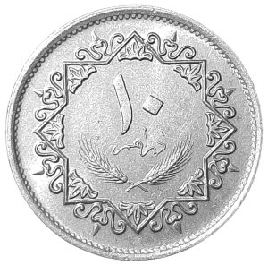 Libia 10 Dirhamów KM 14 1975 UNC-