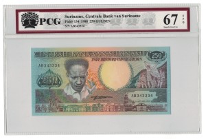Surinam 250 Guldenów P-134 1988 PCG 67