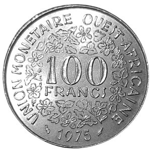 Afryka Zachodnia 100 Franków KM 4 1975 UNC