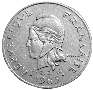 Polinezja Francuska 10 Franków KM 8 1983 UNC-