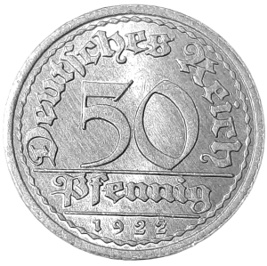Niemcy 50 Fenigów KM 27 1922F -UNC