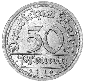 Niemcy 50 Fenigów KM 27 1919A -UNC