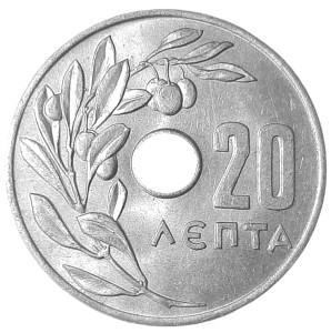 Grecja 20 Lept KM 79 1966 UNC