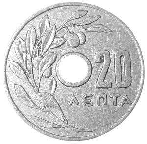 Grecja 20 Lept KM 79 1954 -UNC