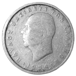 Grecja 2 Drachmy KM 82 1954 VF