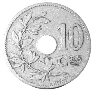 Belgium 10 Centimes KM 52 1905 VF