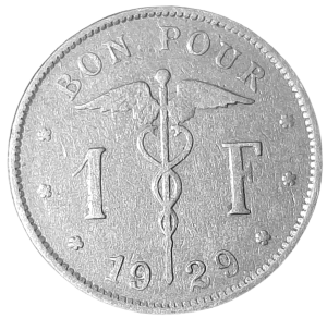 Belgia 1 Frank KM 89 1929 VF