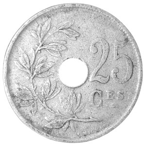 Belgia 25 Centymów KM 68.1 1923 VF