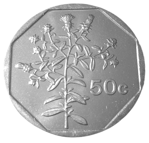 Malta 50 Centów KM 98 2001 UNC