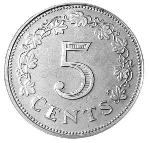 Malta 5 Centów KM 10 1976 UNC