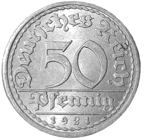 Niemcy 50 Fenigów KM 27 1921 UNC