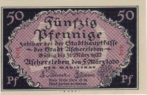 Aschersleben 50 Pf G-50.1 31.03.1920 UNC