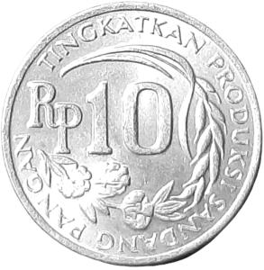 Indonezja 10 Rupii KM 33 1971 UNC
